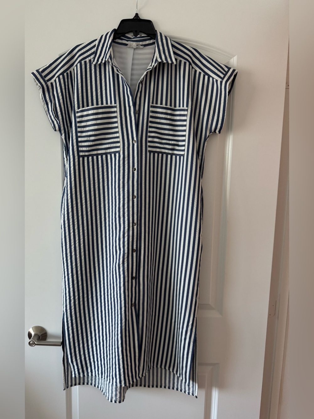 Entro Blue & White stripes Shirt Dress Size S